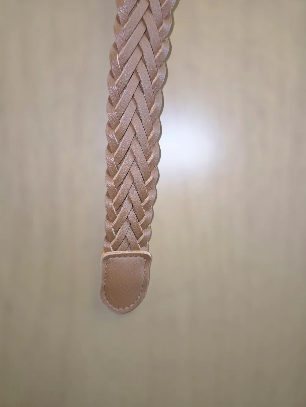 Braided Leather Belt in Tan Brown - Women Accessories